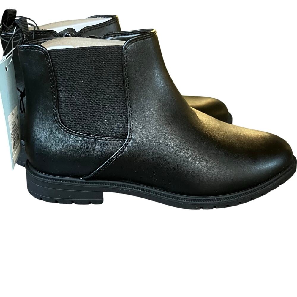 Cat & Jack Brandy Girls Size 4 Black Chelsea Ankle Boots Faux Leather New NWT 4Y